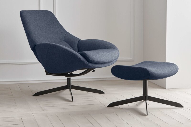 Bolia Saga Armchair - London multi grey - black steel