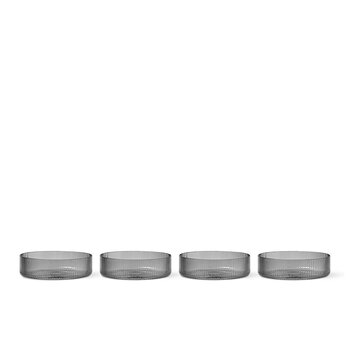 Ferm Living Ripple Serving Bowls - Set of 4 - Smoked Grey