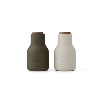 Audo Copenhagen Bottle Grinder Small, Hunting Green/Beige, Walnut,  2-pack