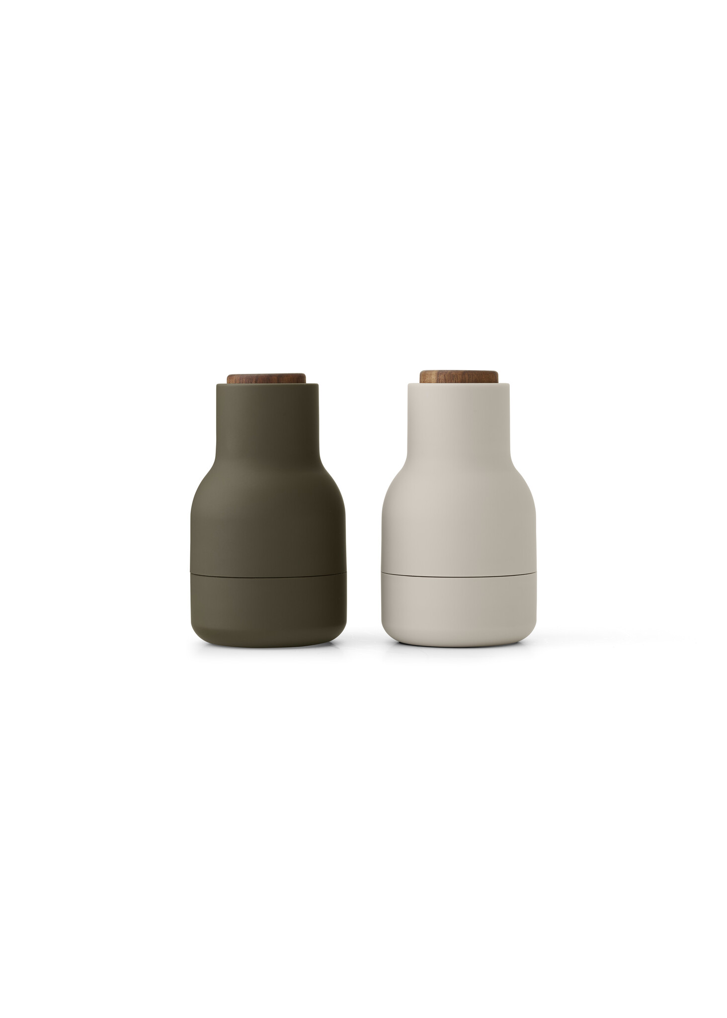 Audo Copenhagen Bottle Grinder Small, Hunting Green/Beige, Walnut,  2-pack