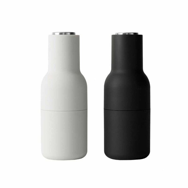 Audo Copenhagen Bottle Grinder, Ash/Carbon - Steel Lid, 2-pack