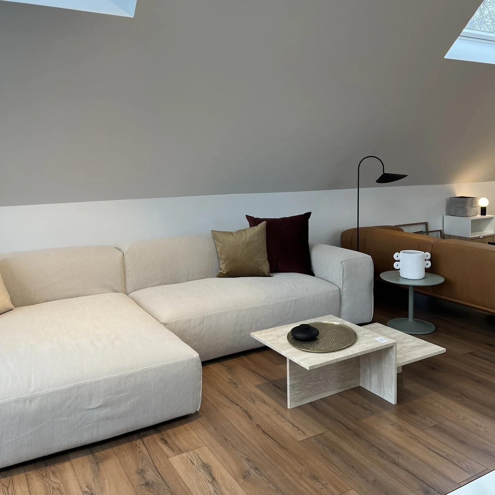 Sits Edda set 3 - Moss natur + Oak Coffee Table