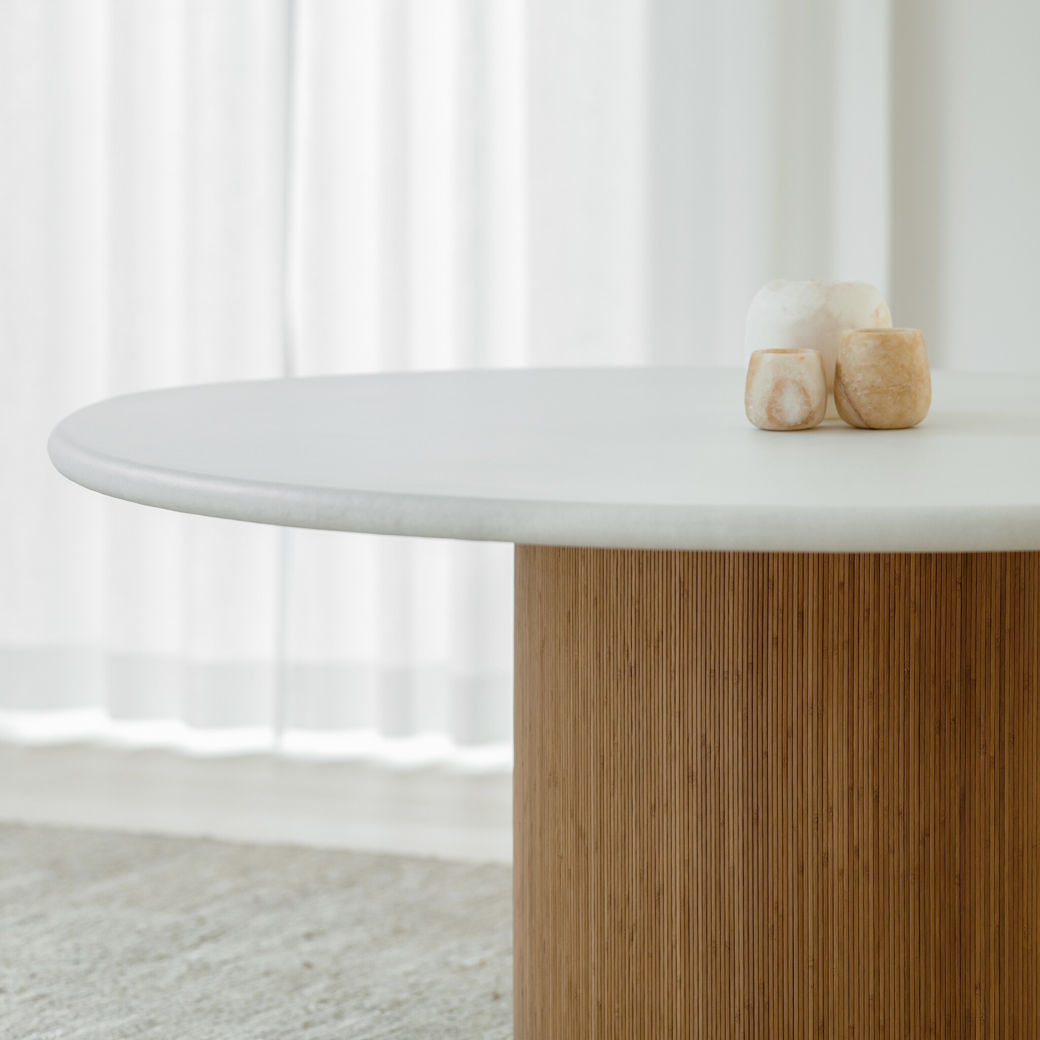 TOOON by Toon De Somer Ton Sur Tooon TST Table small cement 177x132cm Bamboo Base