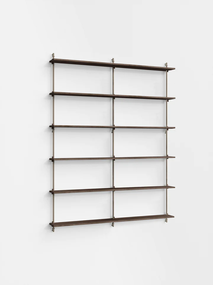 Moebe Wall Shelving ws.200.2.B Smoked oak
