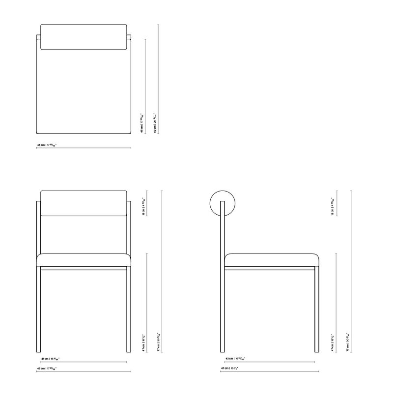 STUDIO HENK Bolster Chair zonder armleuning - zwart - tonus4 135