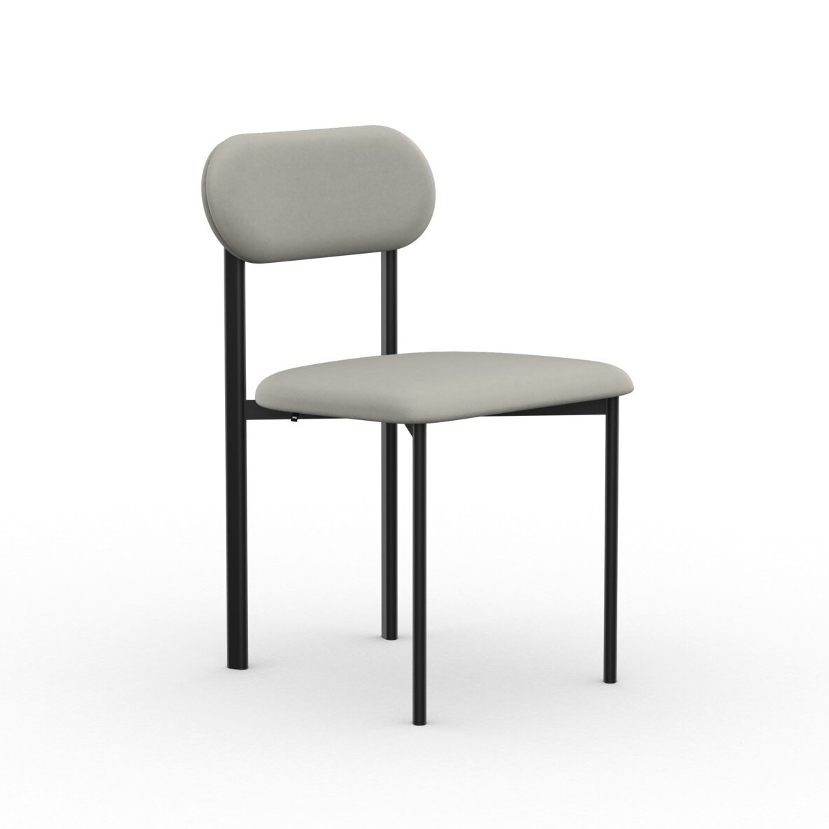 STUDIO HENK Oblique Chair zonder armleuning - zwart - Olbia ecru 102