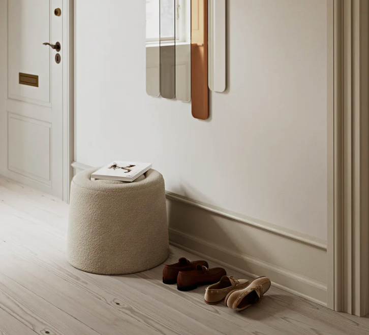 WOUD Praline Pouf - Natural Bouclé