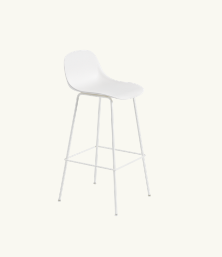 Muuto Fiber Bar Stool w. Back Tube Base - 75cm