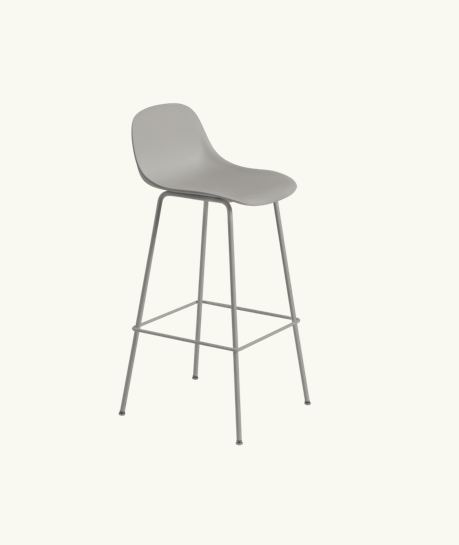 Muuto Fiber Bar Stool w. Back Tube Base - 75cm