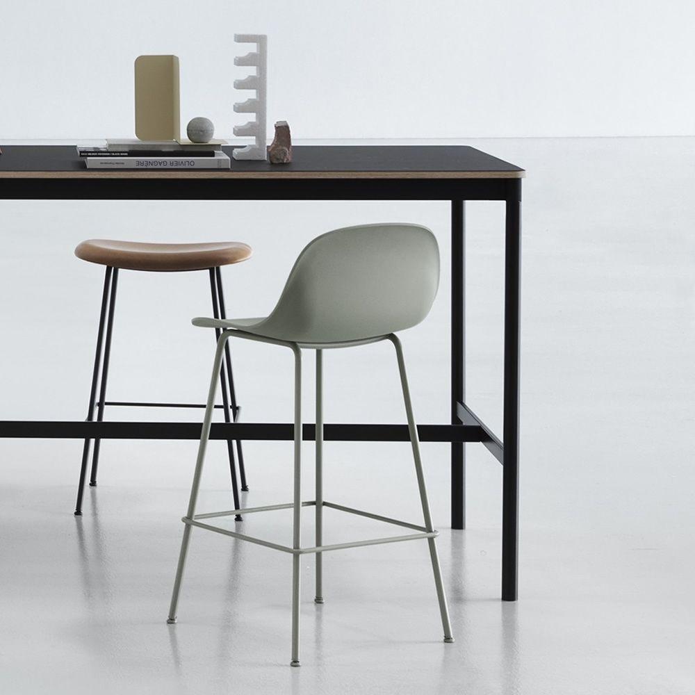 Muuto Fiber Bar Stool w. Back Tube Base - 75cm