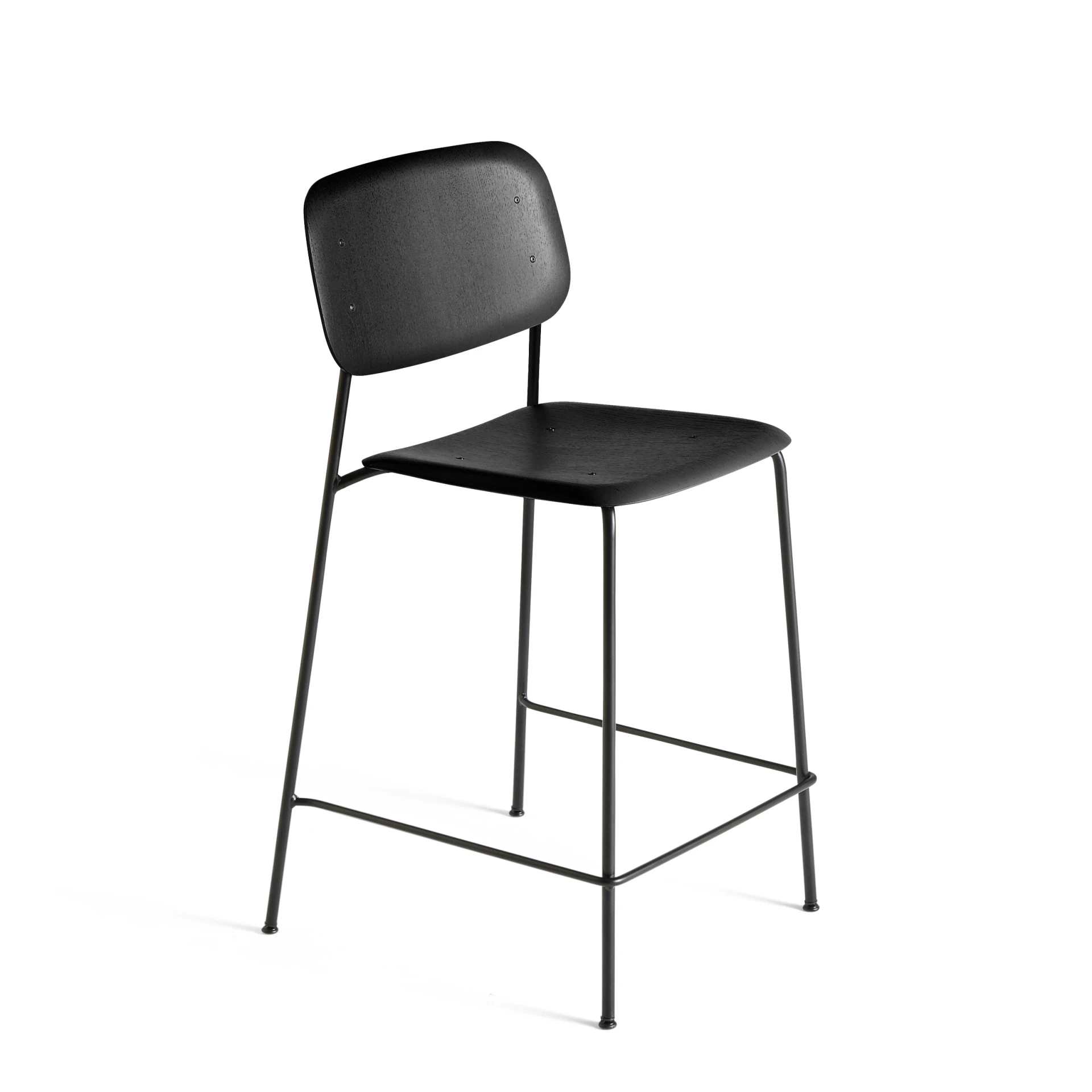 HAY Soft Edge 90 Bar Stool low - Black oak/Black