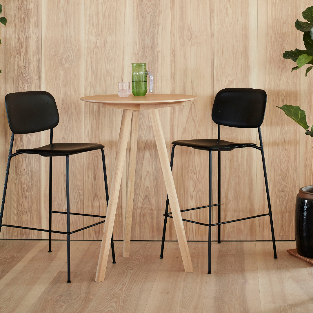 HAY Soft Edge 90 Bar Stool low - Black oak/Black