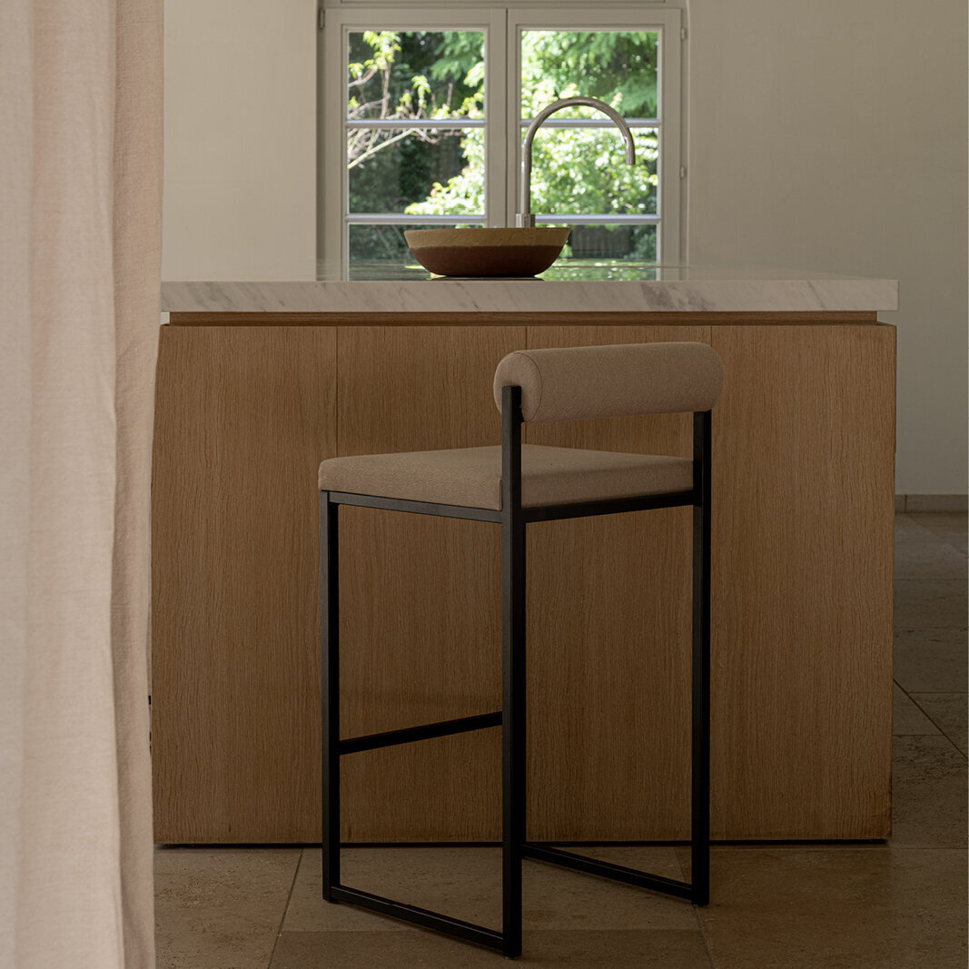 STUDIO HENK Bolster Stool 65 - Black Frame