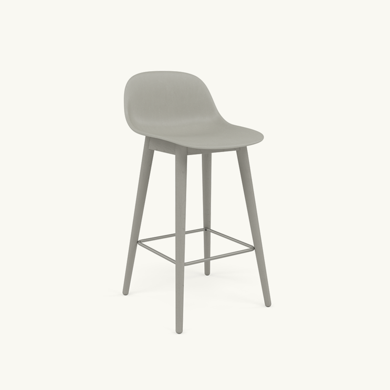 Muuto Fiber Counter Stool w.Back Wood Base H65