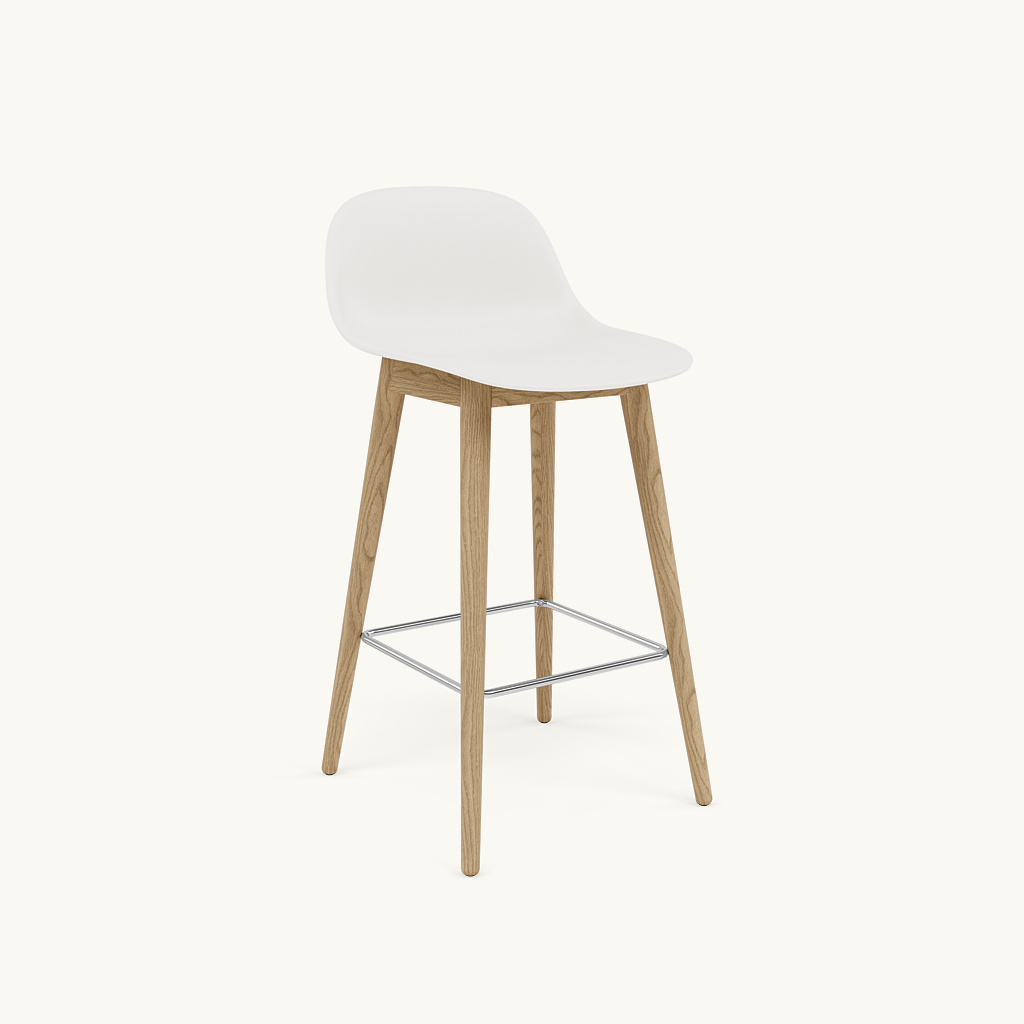 Muuto Fiber Counter Stool w.Back Wood Base H65