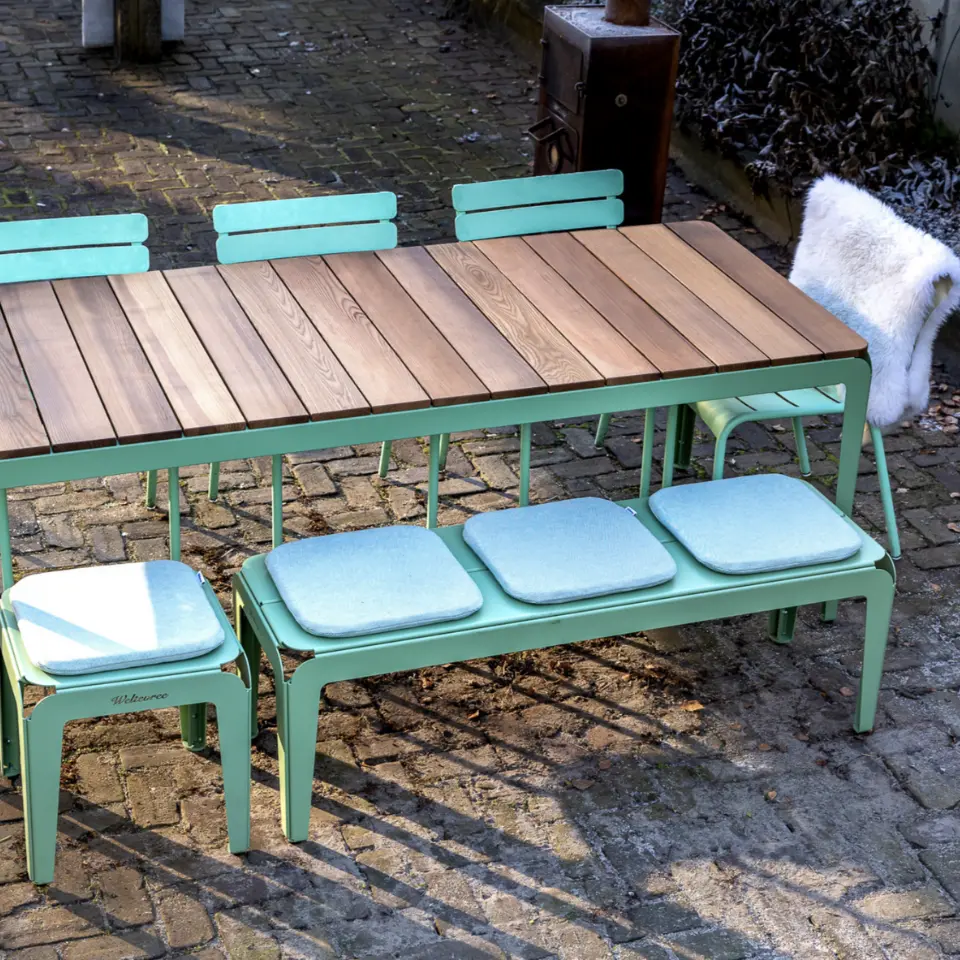 Weltevree Bended table wood (220) including benches - SET