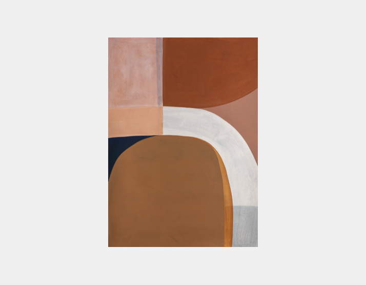 PAPER COLLECTIVE Acoustic panel - 100 x 140 cm - oak frame - Painted Shapes 01 Berit Mogensen Lopez
