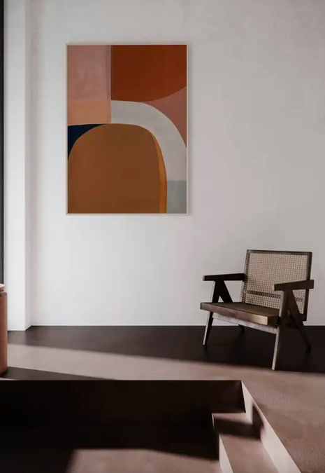 PAPER COLLECTIVE Acoustic panel - 100 x 140 cm - oak frame - Painted Shapes 01 Berit Mogensen Lopez