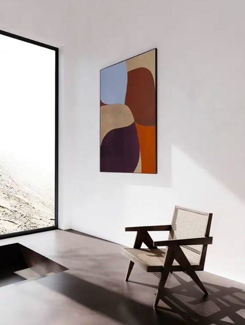 PAPER COLLECTIVE Acoustic panel - 100 x 140 cm - oak frame - Painted Shapes 01 Berit Mogensen Lopez