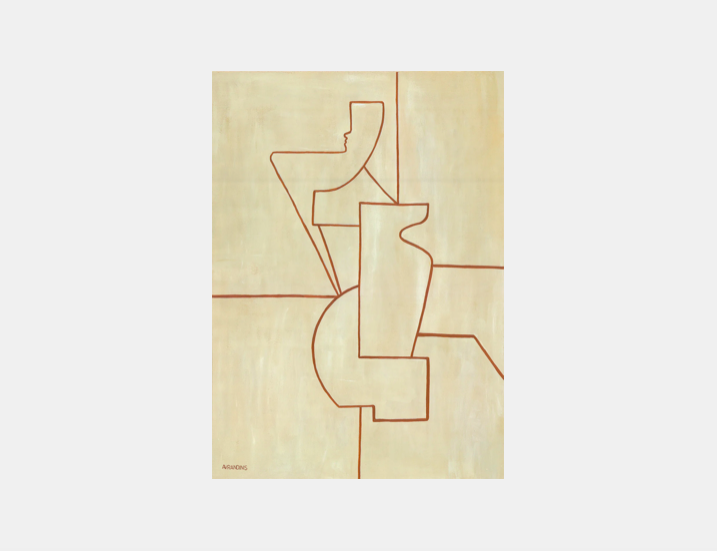 PAPER COLLECTIVE Acoustic panel - 120 x 168 cm - oak frame - Antic Ideal 01 Avrandinis