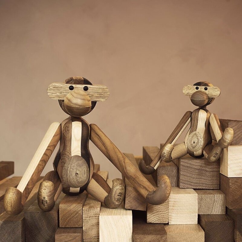 Kay Bojesen Monkey Reworked Anniversary Small Mixed Wood