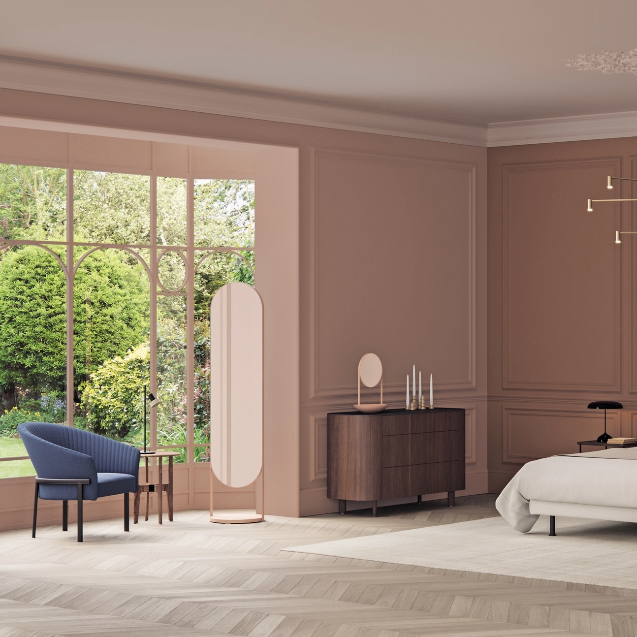 Ligne Roset Nimbe Mirror - Rose Beige