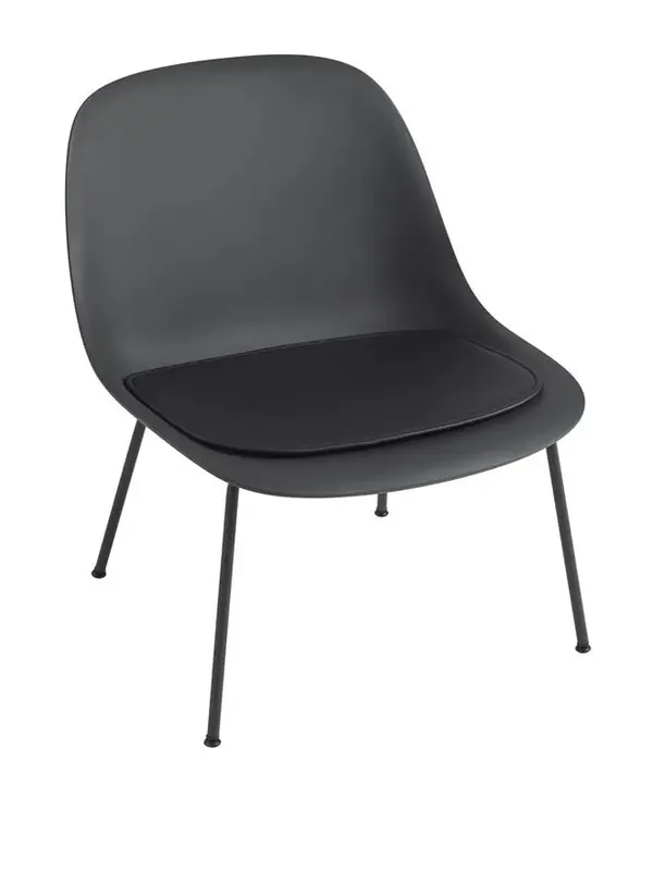 Muuto Fiber Lounge Chair Seat Pad - Easy leather black 207