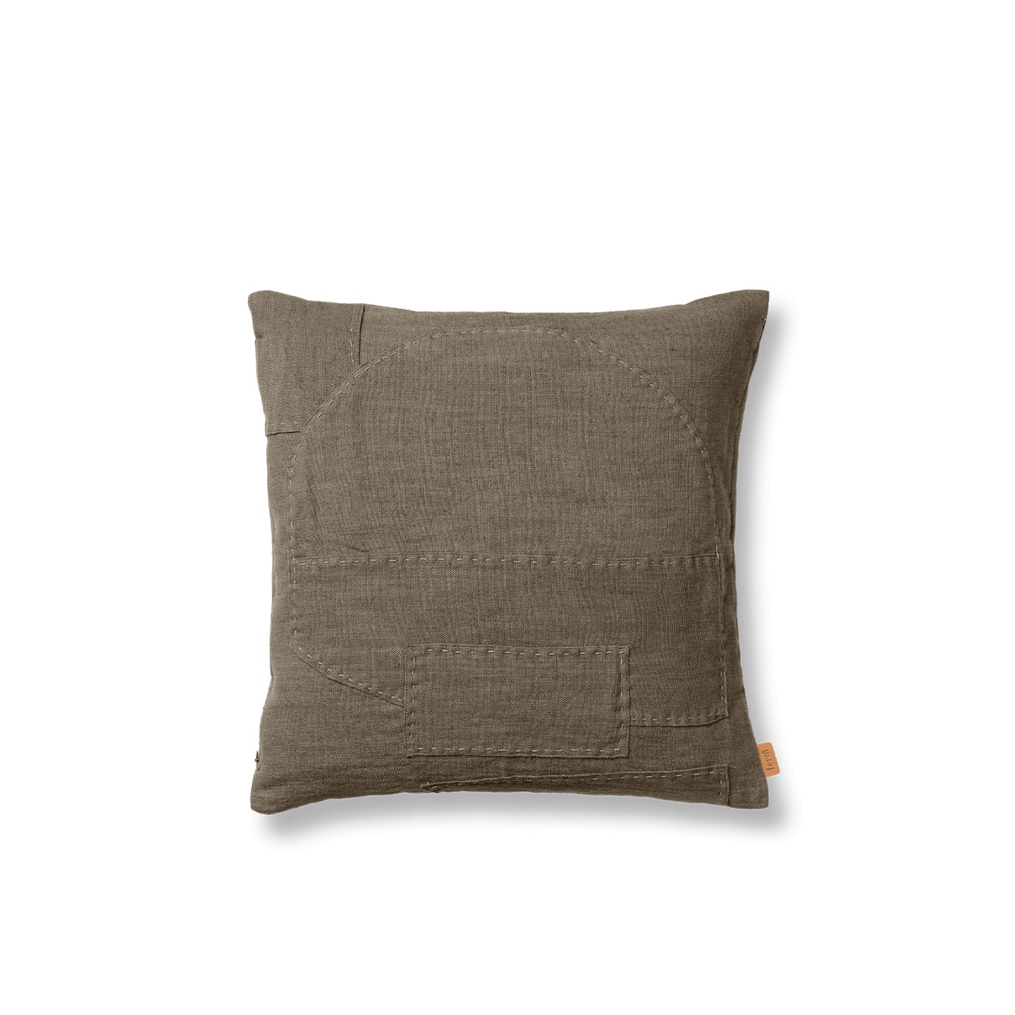 Ferm Living Darn Cushion - Dark Taupe