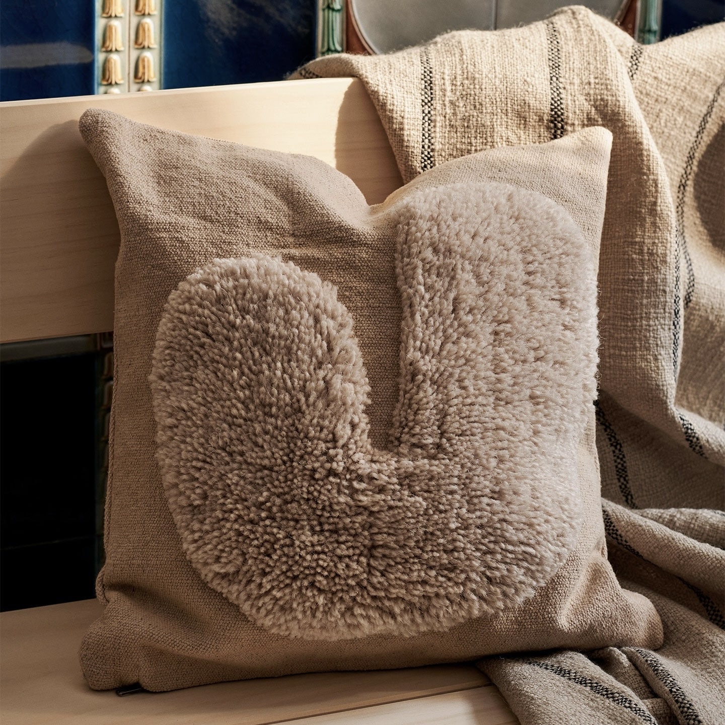 Ferm Living Lay Cushion - Sand/Off-white