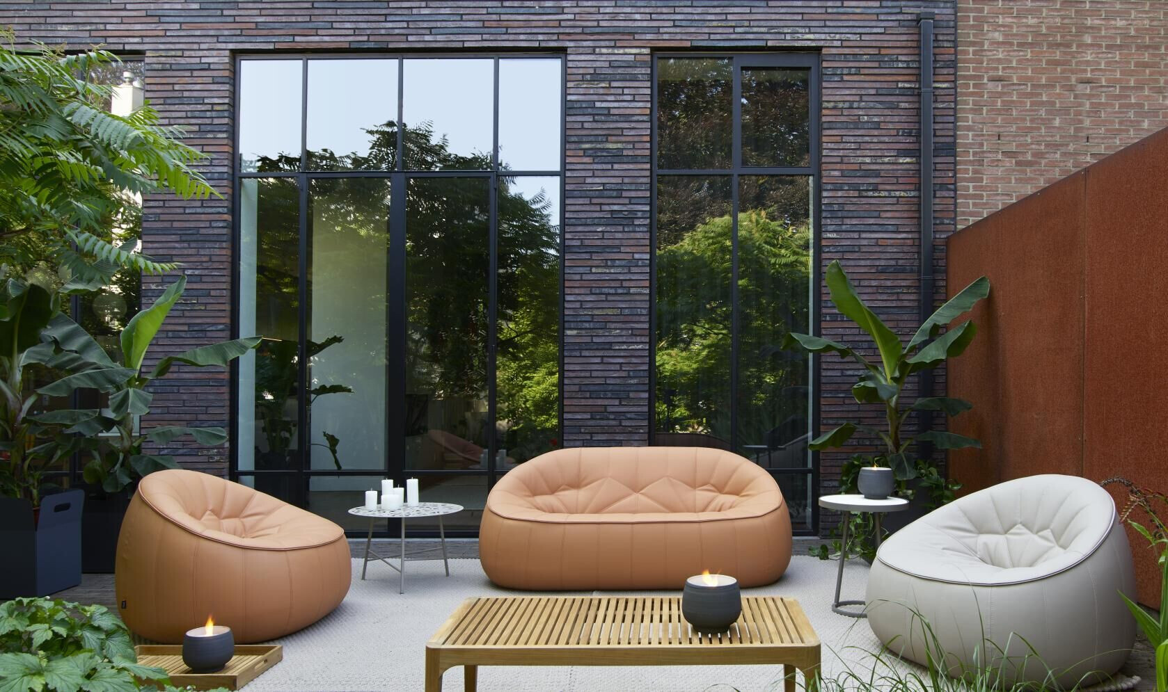 Ligne Roset Ottoman Fauteuil Outdoor - Roma Citrus