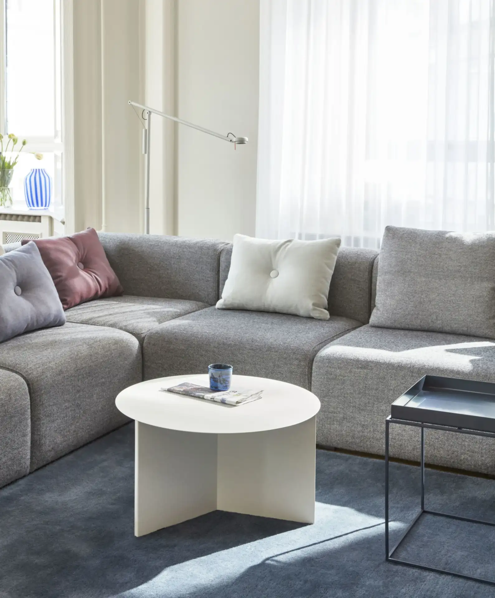 HAY Slit Table Powder Coated Steel - Round Ø65 X H35,5