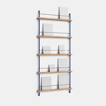 Moebe Magazine Shelving MS.180.1 Oak/Deep-Blue