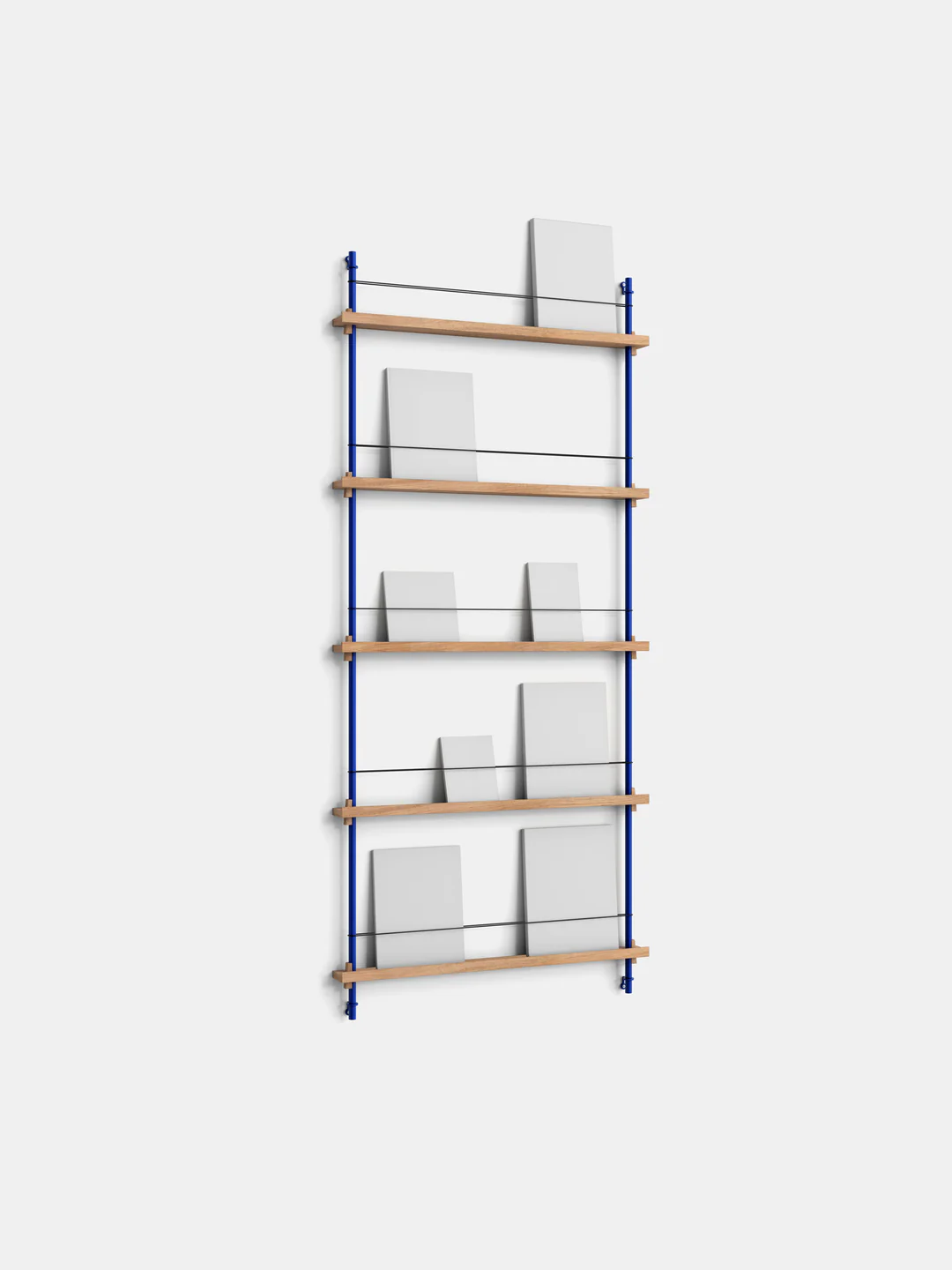 Moebe Magazine Shelving MS.180.1 Oak/Deep-Blue