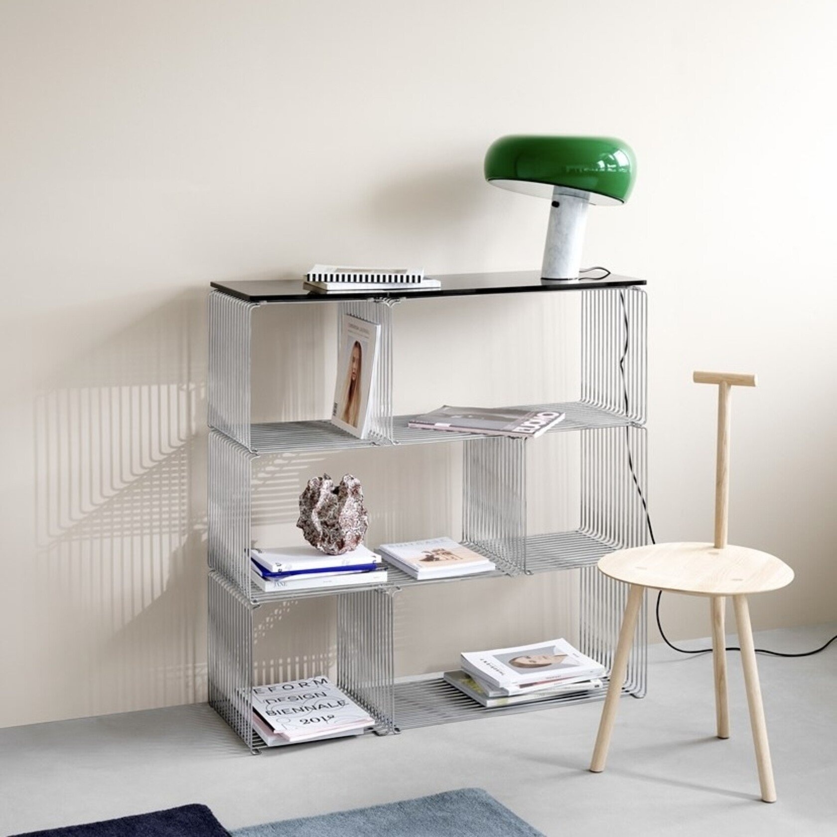 MONTANA Panton Wire Configuration with glass inlays en top - Chrome