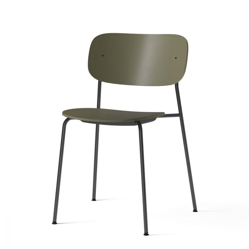 Audo Copenhagen Co Dining Chair, Black Steel Base, Olive Plastic Seat And Backrest - SHOWROOM MODEL