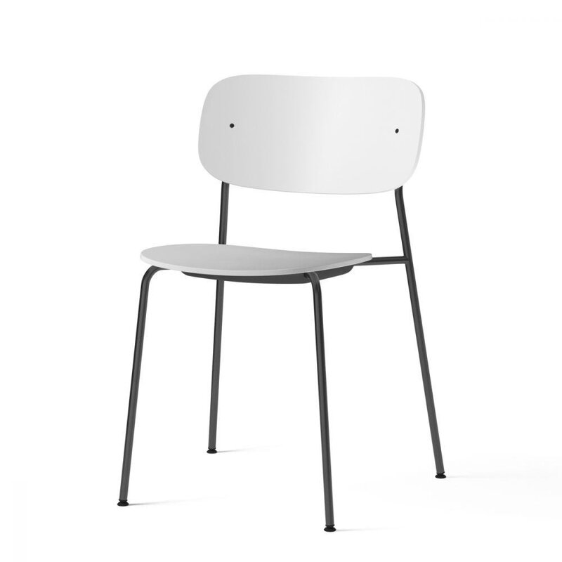 Audo Copenhagen Co Dining Chair, Black Steel Base, White Plastic Seat And Backrest - SHOWROOM MODEL