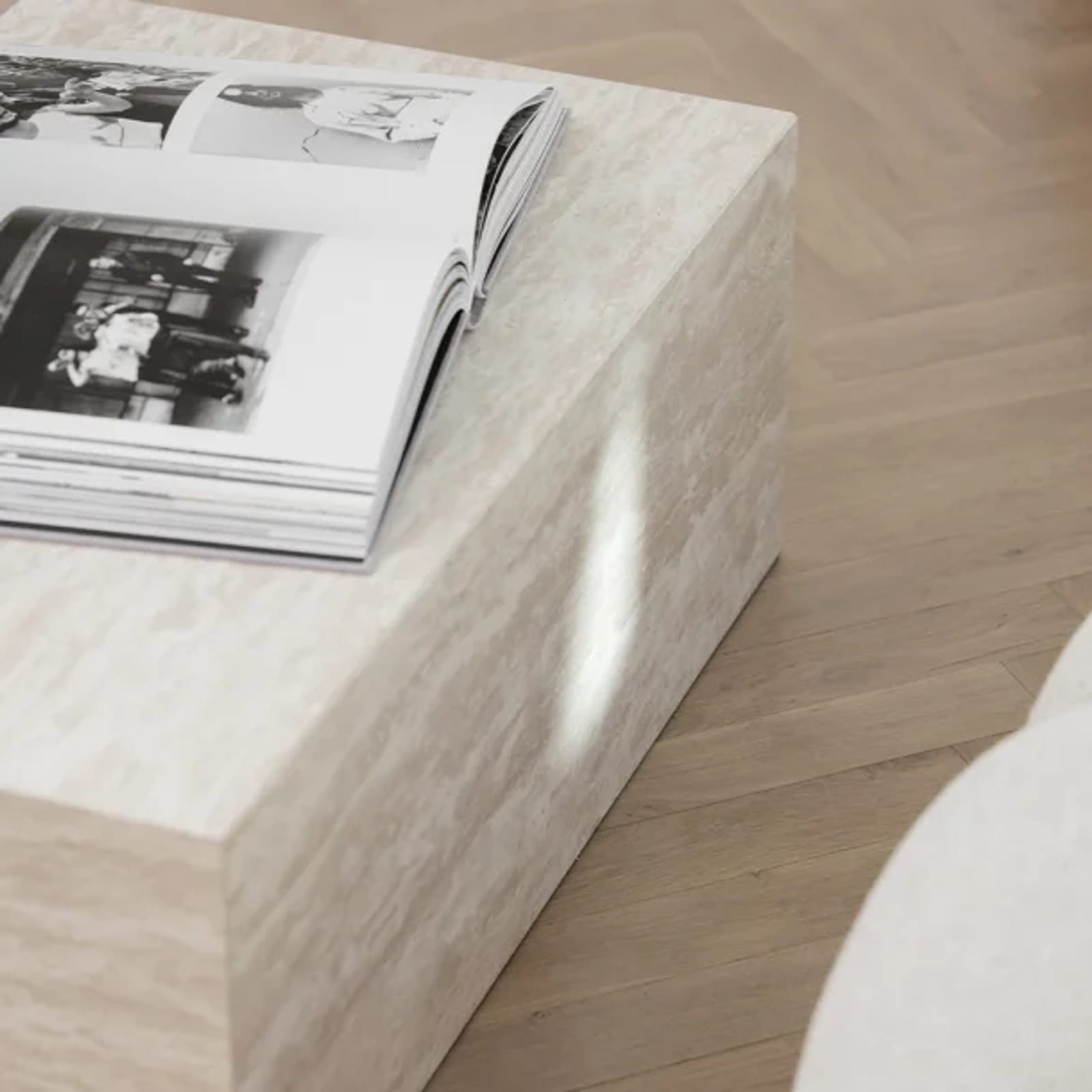 Norr11 Cubism Coffee Table Travertine  Large