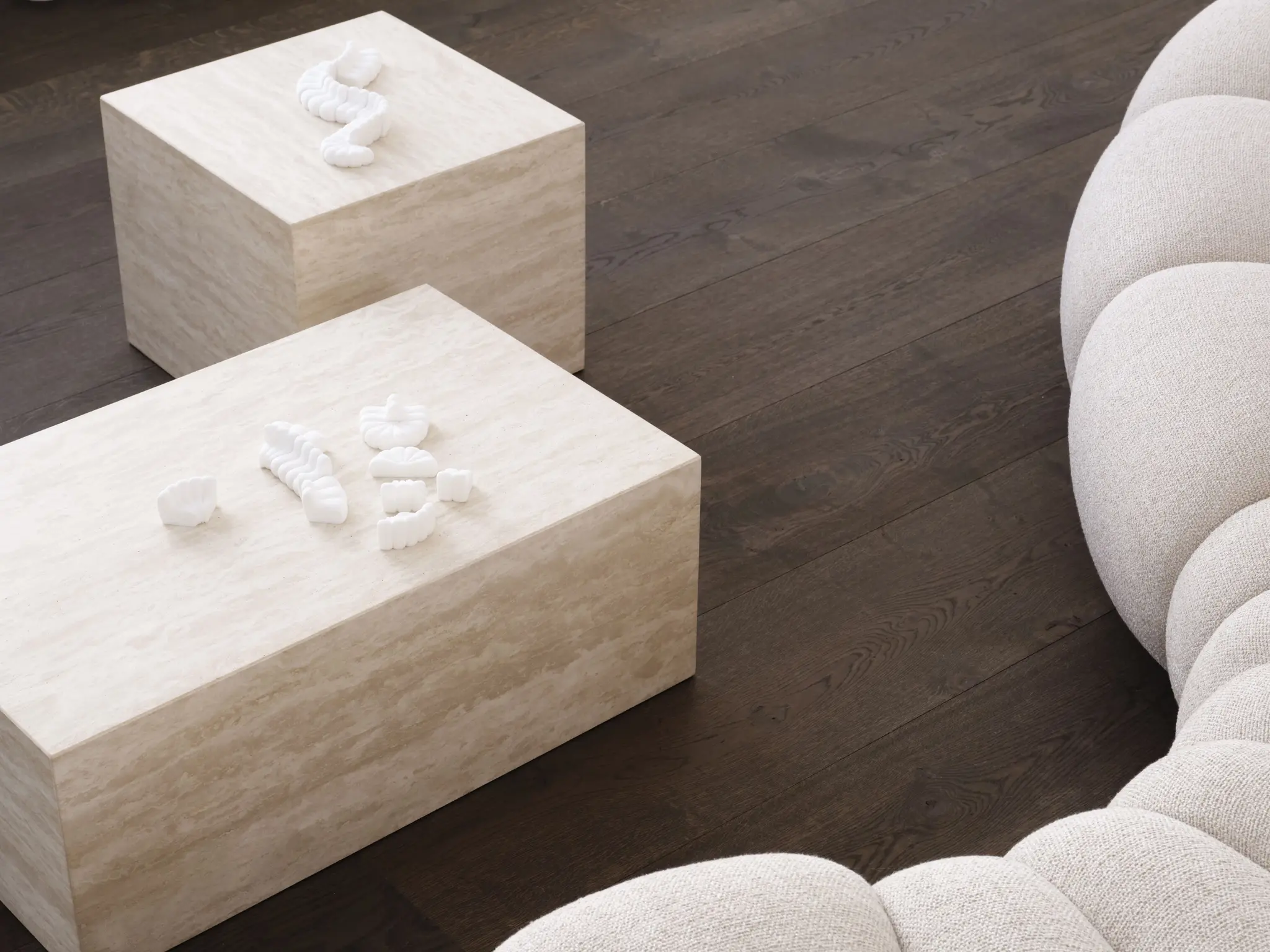 Norr11 Cubism Coffee Table Travertine  Large