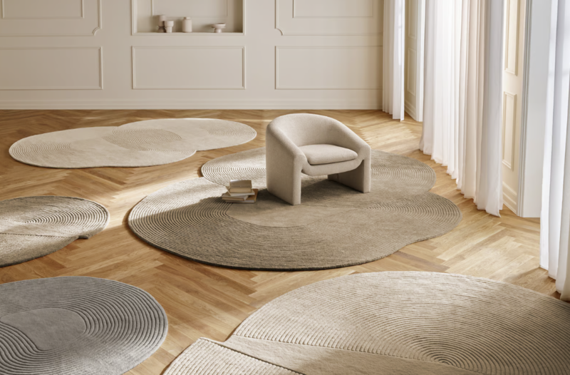 Bolia Zen Vloerkleed Split 157 x 180cm - Donkerbeige