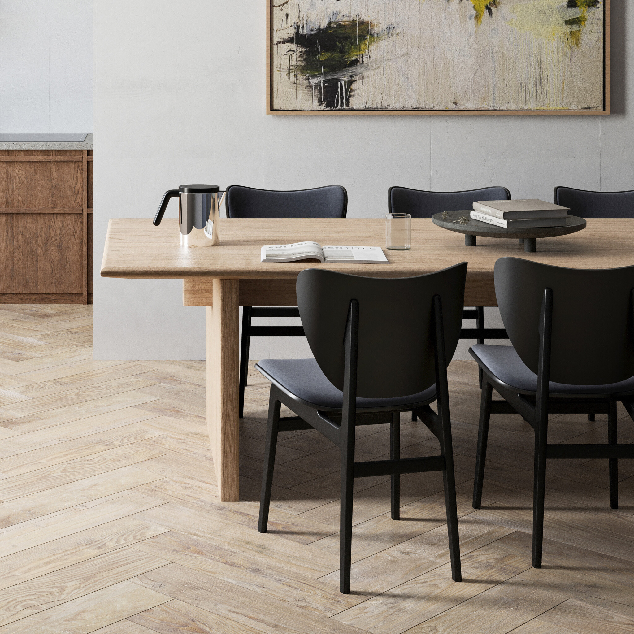 Norr11 Elephant Chair - Front Upholstery/Oak Black - Dunes Dark Brown