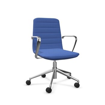 Favor 22 low back, armrests 5-star swivel base Castors f. hard floors Steelcut Trio 3 746 Polished Aluminum