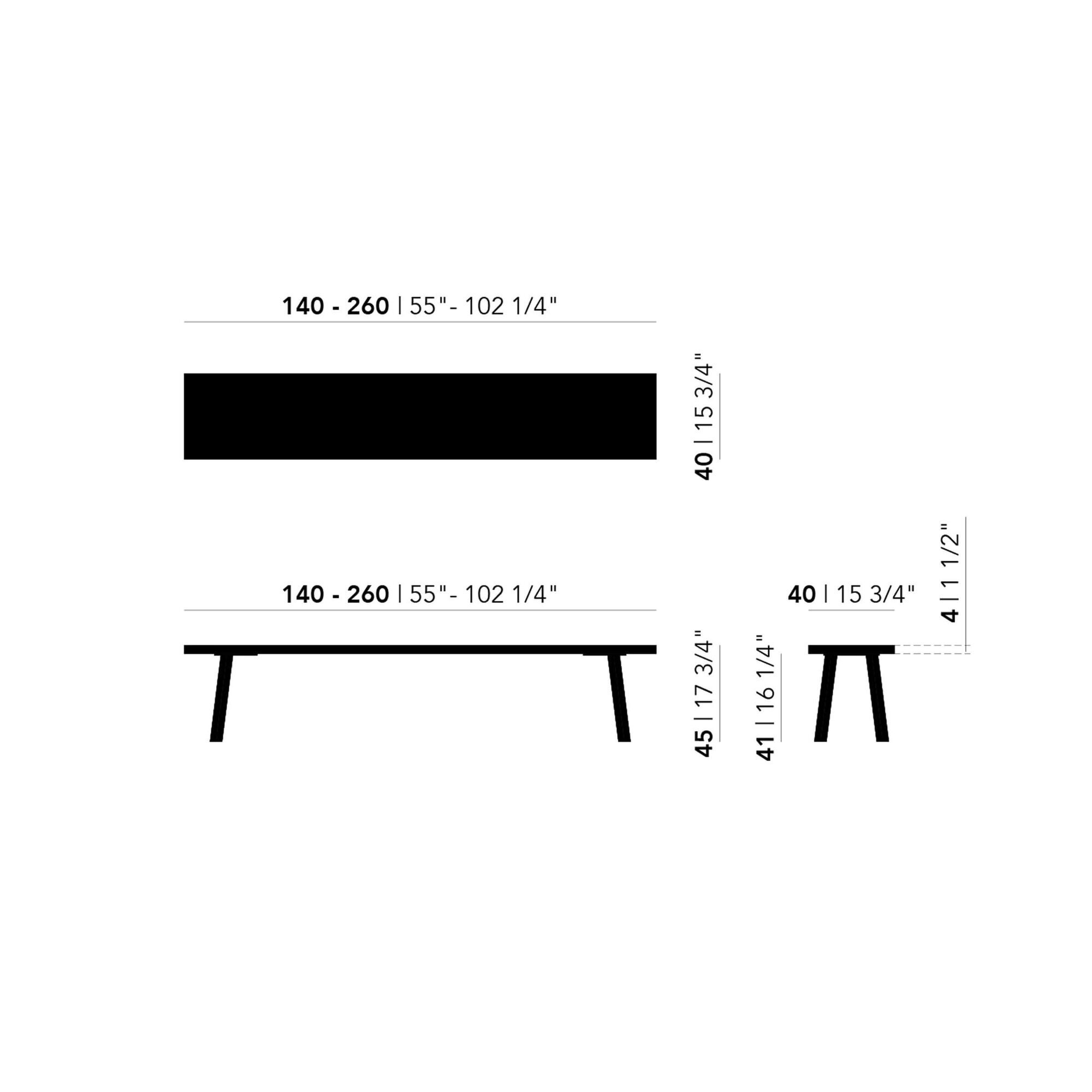 STUDIO HENK Butterfly Outdoor Bench 200 cm - Iroko, Staal zwarte poedercoating
