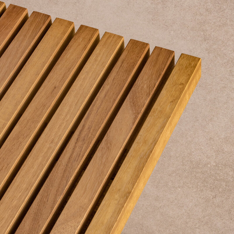 STUDIO HENK Butterfly Outdoor Bench 200 cm - Iroko, Staal zwarte poedercoating
