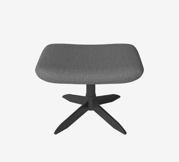 Bolia Saga Footstool - London multi grey - Black steel