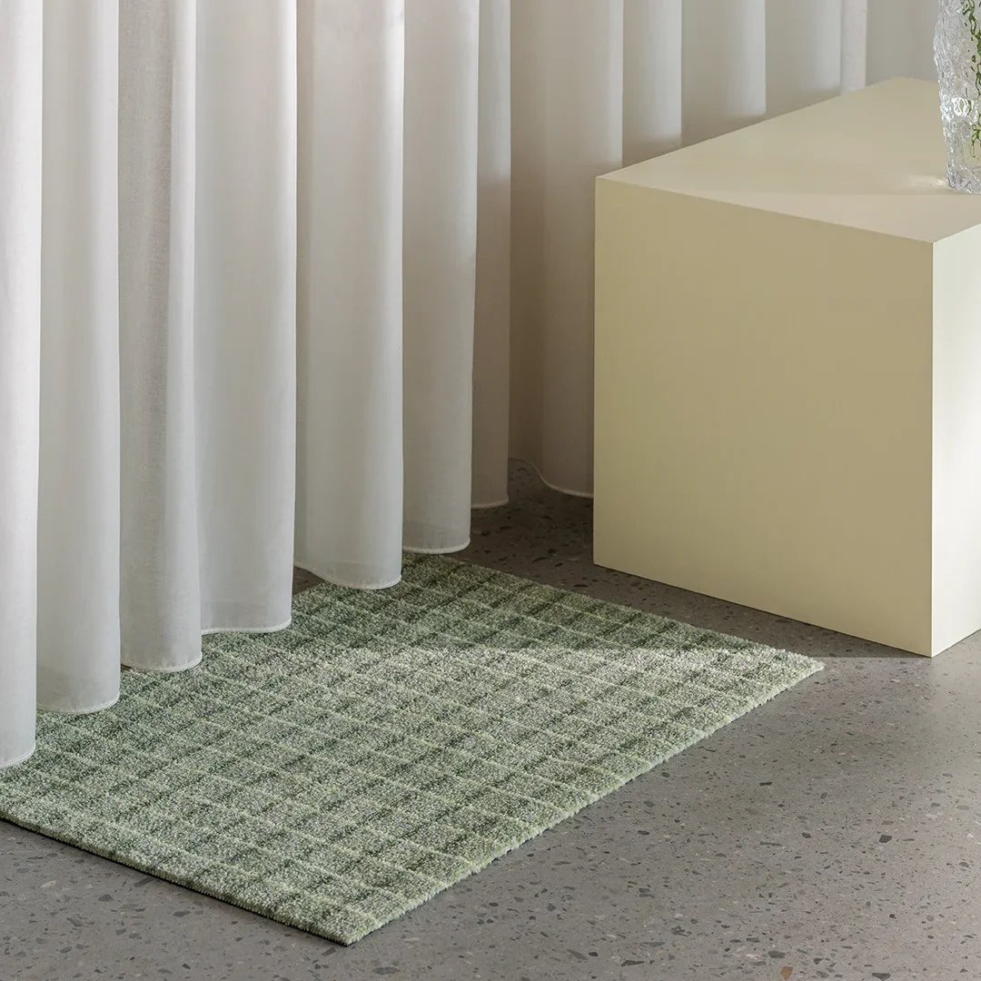 Heymat Grid Doormat - Matcha Lemon