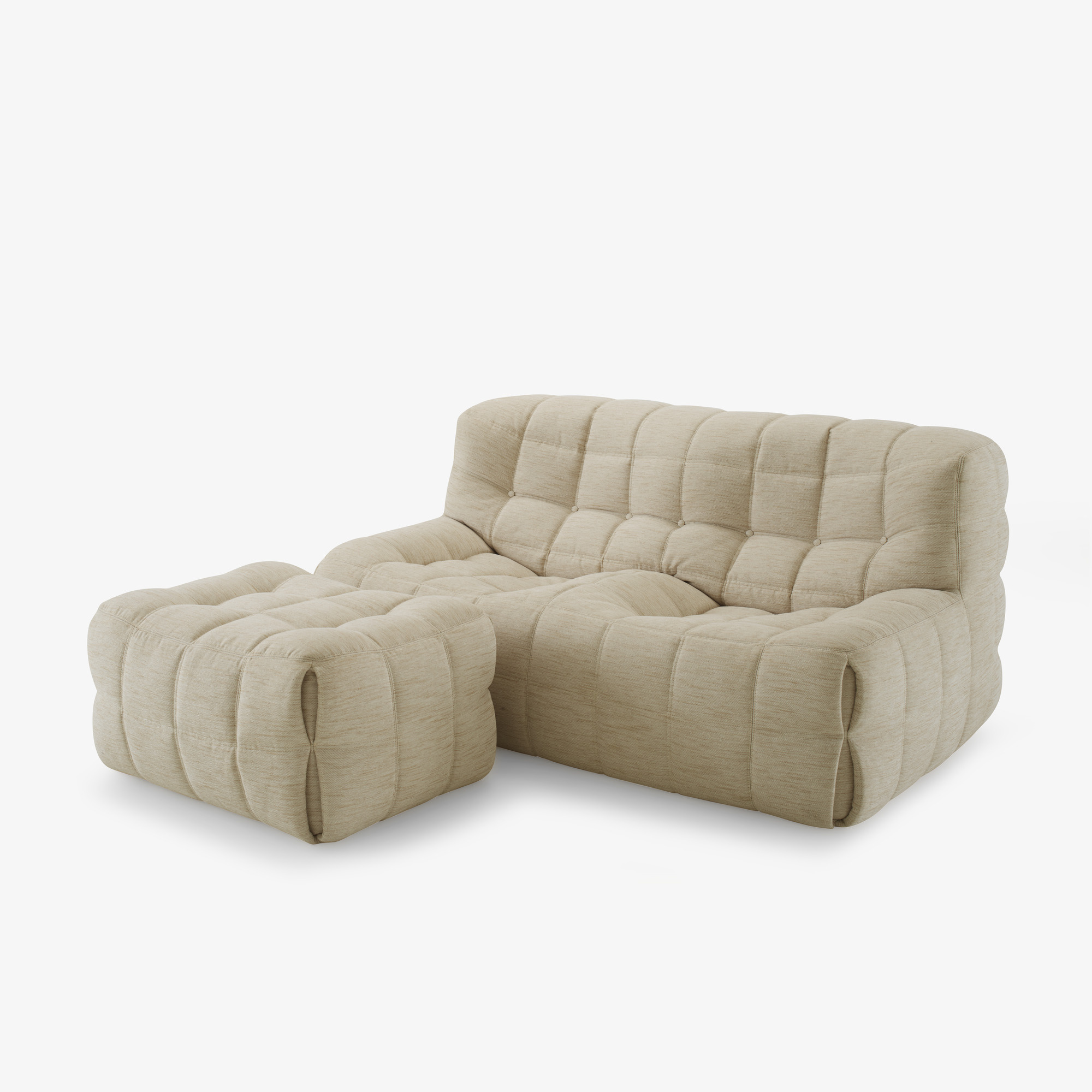 Ligne Roset Kashima Small footstool - Kerala Ficelle