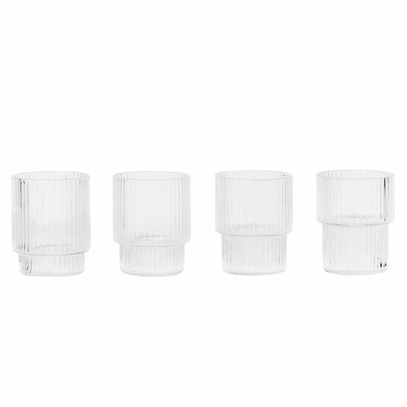 Ferm Living Ripple Small Glasses - Set of 4