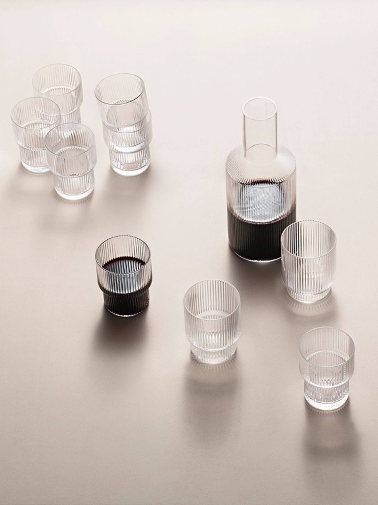 Ferm Living Ripple Glasses - set of 4