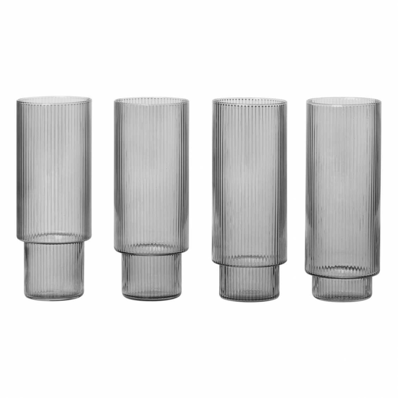 Ferm Living Ripple Long Drink Glasses - set of 4