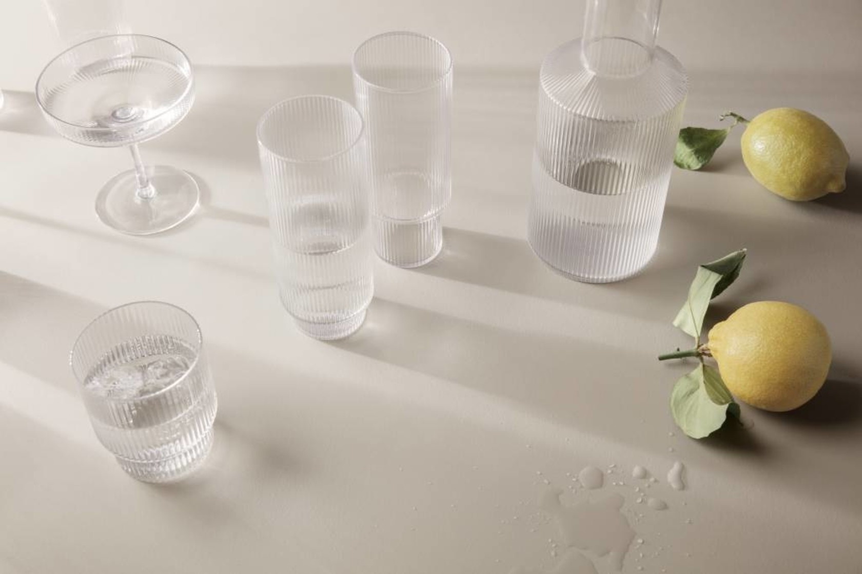 Ferm Living Ripple Long Drink Glasses - set of 4